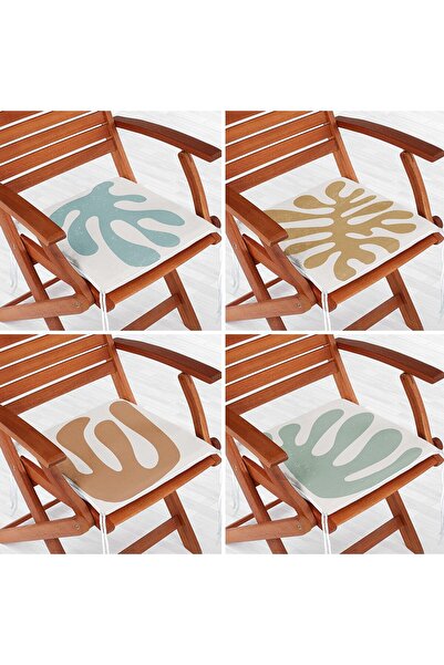 Nish & Royal Set de 4 perne de scaun moderne cu fermoar cu desen onedraw pe p...