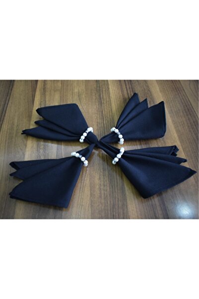 paris in paris 4 bucăți șervețele de serviciu din țesătură neagră cu inele de...