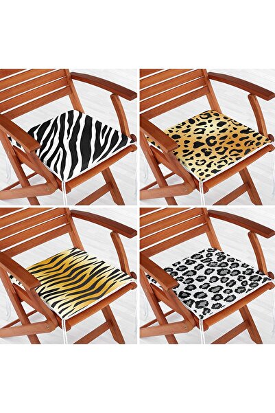 Nish & Royal Set de 4 perne pentru scaune cu fermoar cu design special cu mot...