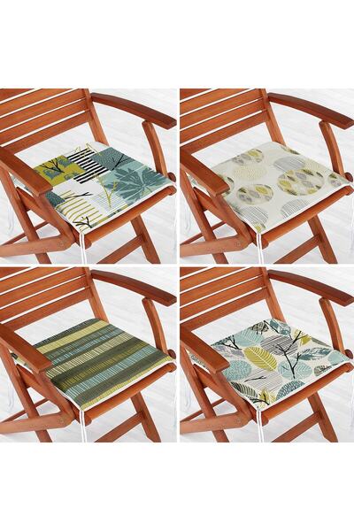Nish & Royal Set de 4 perne de scaun moderne cu fermoar cu desen onedraw pe p...