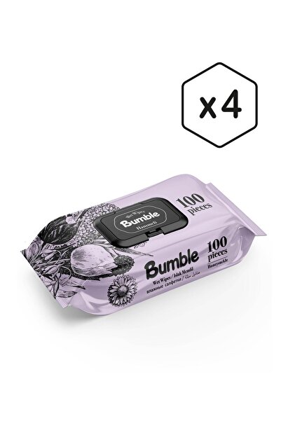 Bumble هانيميلي مناديل مبللة 100 ورقة 4 عبوات