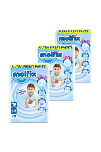 Molfix Bebek Bezi Ultra Fırsat Paketi 5 Numara 234'lü