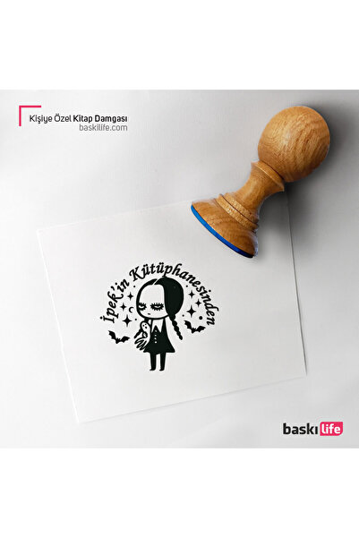 Baskı Life Durakula Kız Kişiye Özel Kitap Damgası Kitap Mührü Kaşe Kitap Mühü...