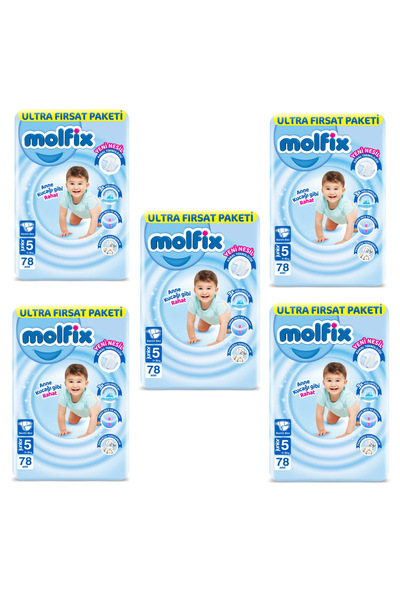 Molfix Bebek Bezi Ultra Fırsat Paketi 5 Numara 390'lı