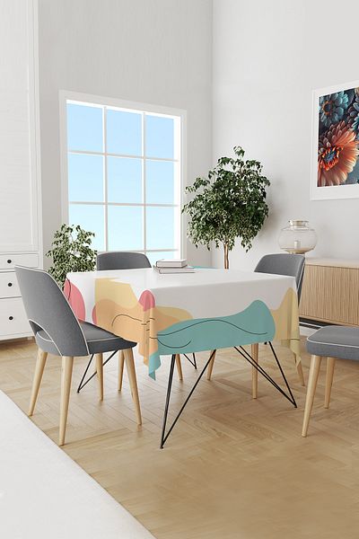 Moud's Quiet Patterned Suede Carefree Tablecloth