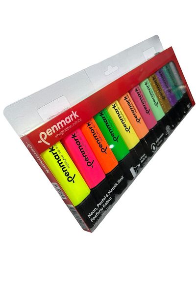 penmark PHOSPHORUS 12 PACK ACETATE MIXED COLOR 4 NEON +4 PASTEL+4 SIMS HS-505-12NPS709698