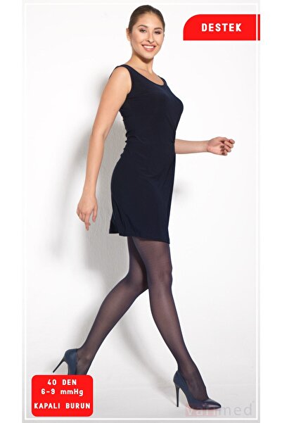 Varimed 2031 Glamour 40 Den Diz Üstü Uyluk Boyu Kapalı Burun Destek Çorabı