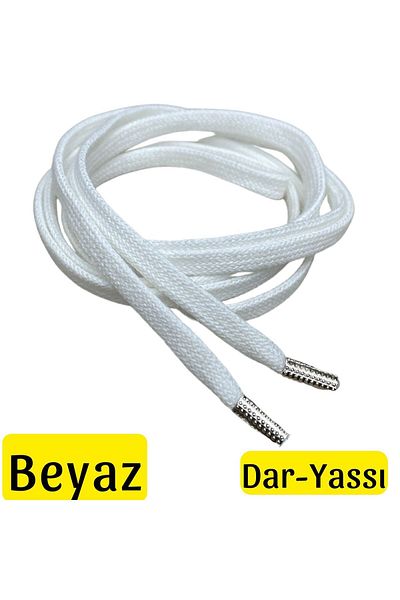 ipekbazaar 120 Cm Flat Laces, 60cm-350cm Desired Length Metal Tip Corded Shoelaces, 1 Pair