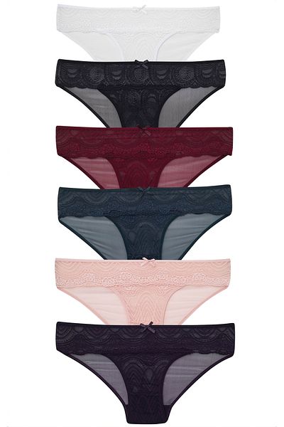 LÜXDRM 2011 - Chiloți Bikini Moale, Dantela, 5 Piese - 6 Culori