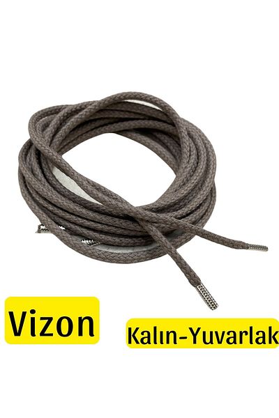ipekbazaar 150 Cm-350 cm Metal Tip Corded Shoelaces, 1 Pair Round Laces