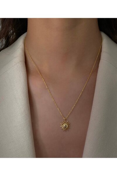 h&b design jewel 925 Ayar Gümüş Güneş Kolye