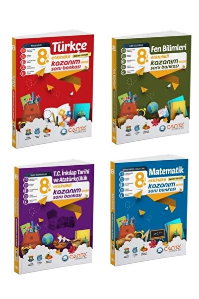 Çanta Yayınları FULL SET 8.Sınıf etkinlikli Kazanım Matematik+türkçe+fen+inkı...