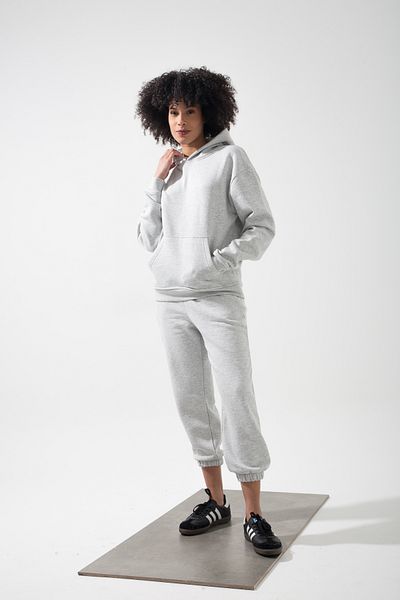 MuuBs Sea Three Thread Hoodie Oversize Hooded Cotton Inside Ribbed Elastic Leg Tracksuit Set