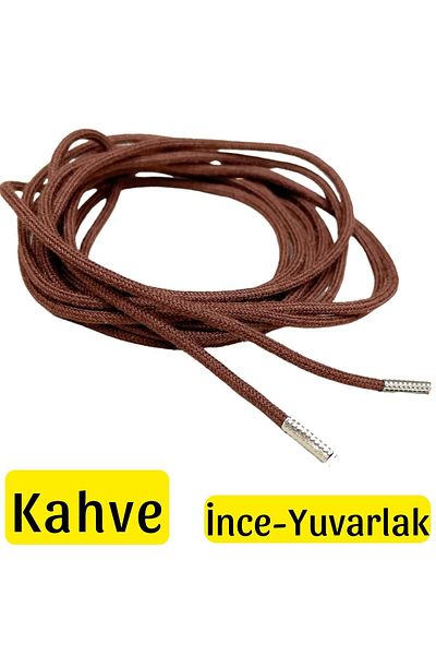 ipekbazaar 150 Cm-350 cm Metal Tip Corded Shoelaces, 1 Pair Round Laces