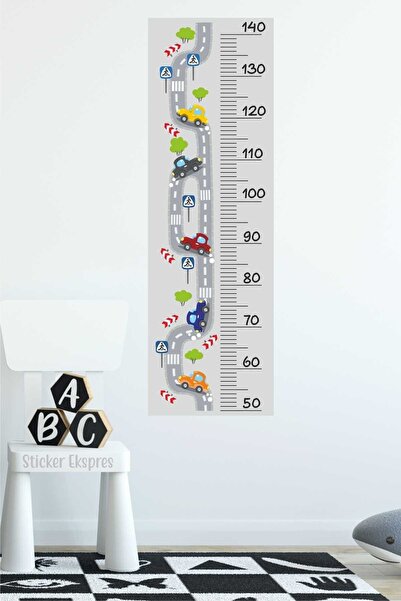 Sticker Ekspres Arabalar Boy Ölçer Boy Cetveli Duvar Sticker