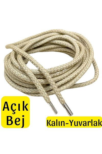 ipekbazaar 150 Cm-350 cm Metal Tip Corded Shoelaces, 1 Pair Round Laces