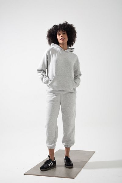 MuuBs Sea Three Thread Hoodie Oversize Hooded Cotton Inside Ribbed Elastic Leg Tracksuit Set