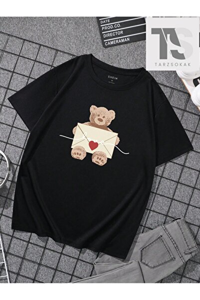 Tarzsokak Tricou cu mânecă scurtă pentru bărbați, cu imprimeu cu urs și plic ...