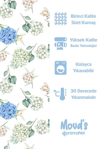 Moud's Зелена синя флорална кръгла велурена покривка за маса Carefree