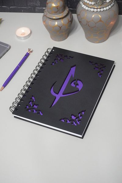 markcat Elif Vav Black Wooden Cover Notebook - Agenda - Diary - Religious Unlined Notebook - A5 Notebook