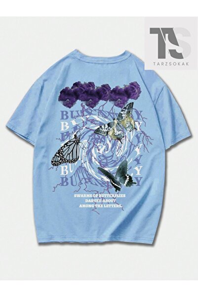 Tarzsokak Ανδρικό μπλουζάκι Street Life με σλόγκαν και στάμπα πεταλούδας