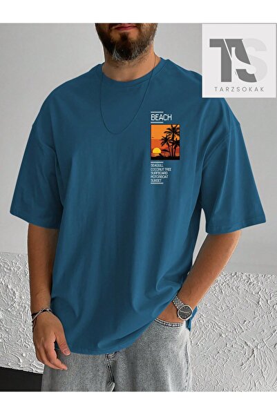 Tarzsokak Ανδρικό μπλουζάκι RSRT με γραφικό σλόγκαν και ανοιχτό ώμο