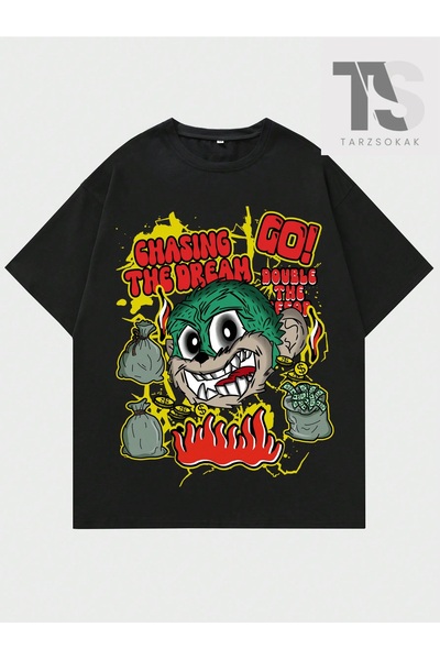 Tarzsokak Tricou cu imprimeu craniu și cruce pentru bărbați Goth