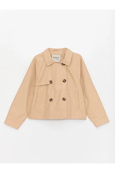 LC Waikiki LCW Kids Shirt Collar Girl's Trench Coat