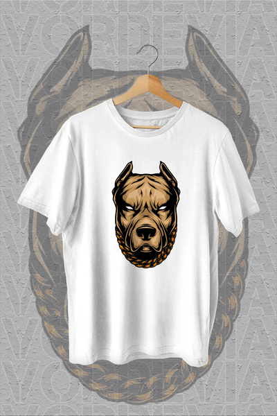 Vordevia Pitbull Štampano beli Oversize kroj T-shirt