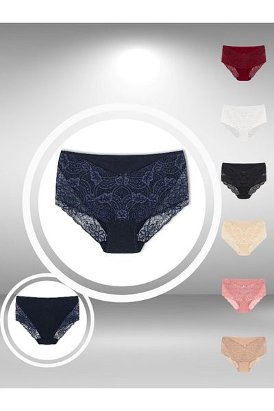 ŞahTan Lace Front and Back Cotton Large Size Bato Women's Panties