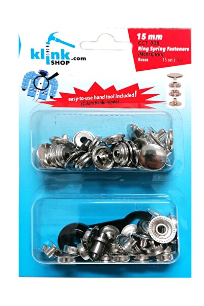 Klinkshop 15 Mm Kalın Mont Çıtçıtı Çekiçle Uygulama Aparatları Ve Nikel Renk ...