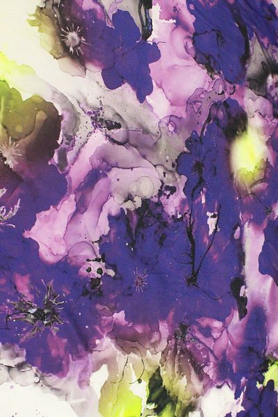 SARDO KUMAŞ Watercolor Pattern Digital Printed Viscose Satin Fabric Double Width 1.50 cm