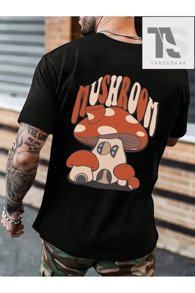 Tarzsokak Tricou cu mânecă scurtă cu imprimeu ciuperci pentru bărbați