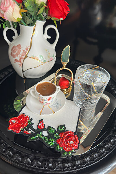 bibashka Sarmaşık Güllü Tasarım 2li Kokteyl Peçete