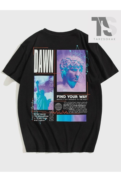 Tarzsokak Tricou grafic din bumbac pentru bărbați, cu sculpturi și sloganuri