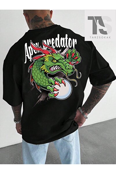 Tarzsokak Tricou negru tricotat cu gât rotund și mânecă scurtă pentru bărbați