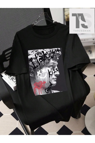 Tarzsokak Ανδρικό μπλουζάκι με στάμπα αγαλμάτων και κειμένων