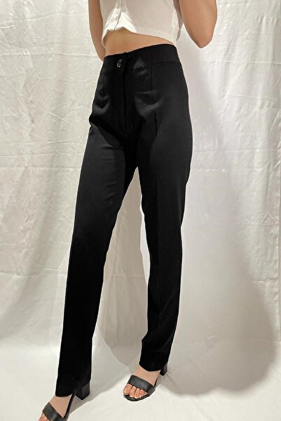 Modoo Tekstil Γυναικείο μαύρο παντελόνι ίσιο κόψιμο