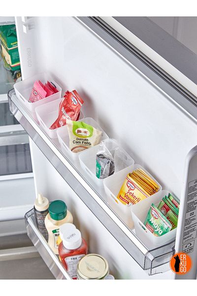 ERKUGO Set of 10 Kitchen Organizer - Refrigerator, Door Organizer and Organizer Box