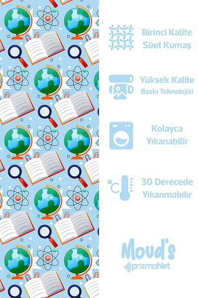 Moud's Синя велурена покривка за маса с шарки по география