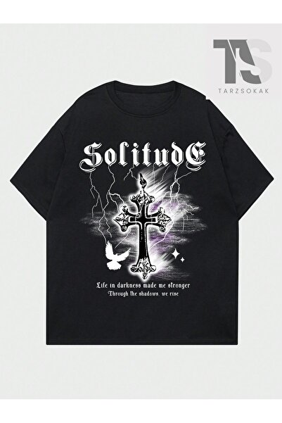 Tarzsokak Ανδρικό μπλουζάκι Street Life με σλόγκαν και σταυρωτό σχέδιο