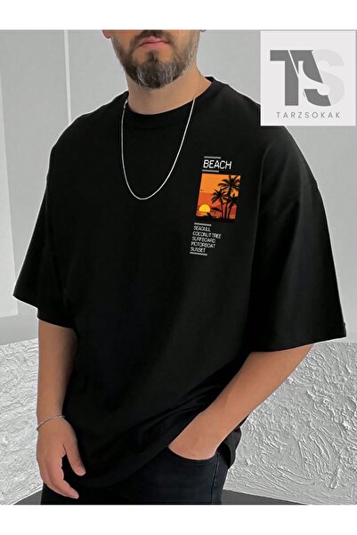 Tarzsokak Tricou grafic cu slogan și copac de nucă de cocos pentru bărbați RSRT