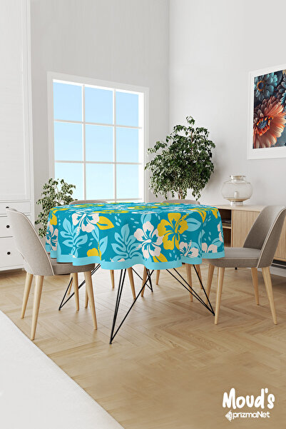 Moud's Plavi letnji cvetovi Sa deznom Okrugli Antilop Bezbrižni Stolnjak