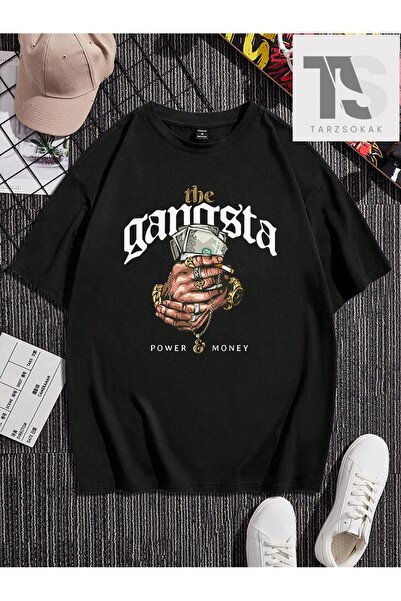 Tarzsokak Tricou cu mânecă scurtă pentru bărbați, tricotat negru, cu imprimeu...