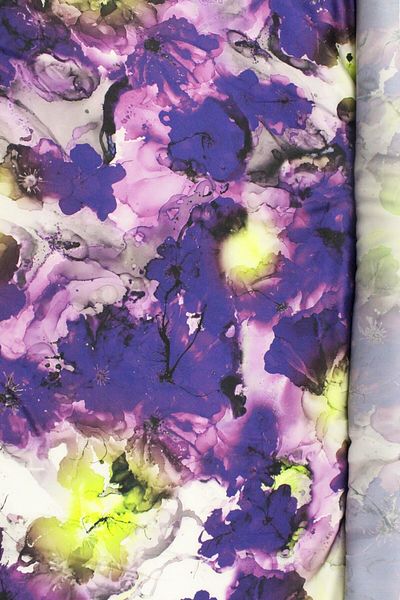 SARDO KUMAŞ Watercolor Pattern Digital Printed Viscose Satin Fabric Double Width 1.50 cm