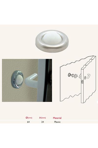 Gürçay Door Handle Stopper Buffer Matte Chrome