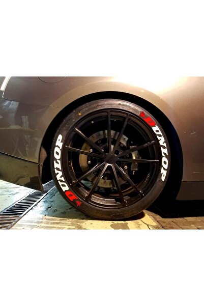 bombtire مجموعة من 8 ملصقات حروف مطاطية بيضاء كبيرة الحجم من Dunlop