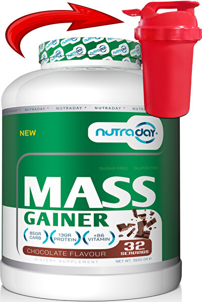 nutraday Karbonhidrat Tozu Mass Gainer 3520 Gram Çikolata Aromalı Hacim Kütle...