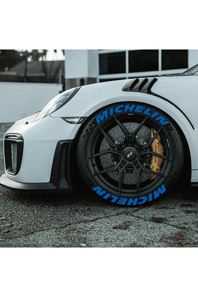 bombtire Michelin 2.5 Cm Blue Tire Lettering - 8 Pieces Motor and Vehicle Product