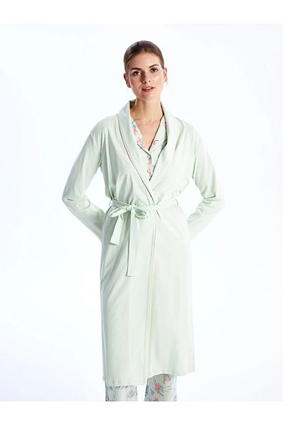 LC Waikiki LCW DREAM Damen Morgenmantel mit Schalkragen und langen Ärmeln